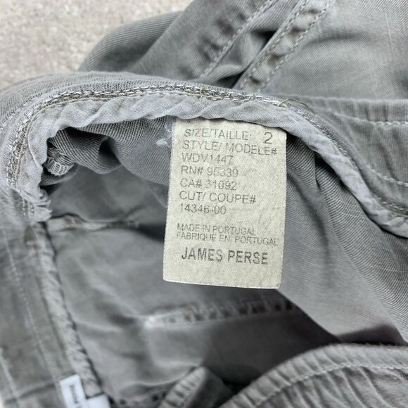 James Perse Standard Utility Grey Cropped Drawstring Cotton Pants Size 2 Medium - Picture 10 of 14